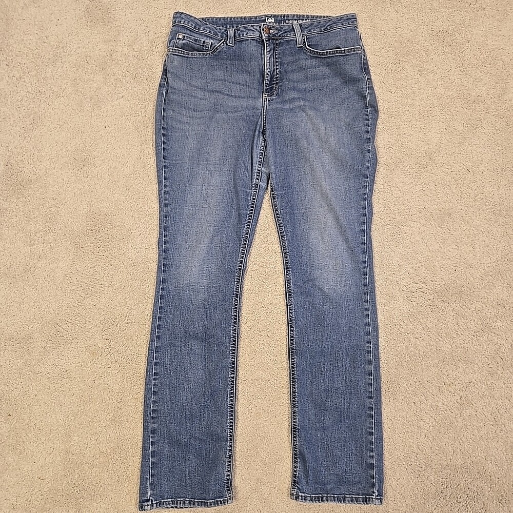 Riders By Lee Jeans Womens Size 34 Blue Straight Leg Mid Rise Pants